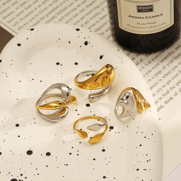 O1CN012T7egM1pA9izVGPqM_2219486875319-0-cib Wholesale Stainless Steel Ring Luxury Gold Non-Fading Female Opening Ring