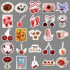 Wholesale 50pcs red cherry fruit stickers