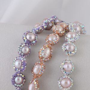 Wholesale Baroque light luxury style soft clay edge covered natural pearl straight hole beads diy handmade pendant necklace earrings