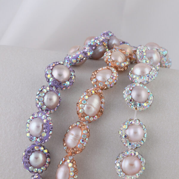 Wholesale Baroque light luxury style soft clay edge covered natural pearl straight hole beads diy handmade pendant necklace earrings