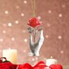 Wholesale Acrylic Interior Car Hanging Ornament Rose and Woman's Hand
