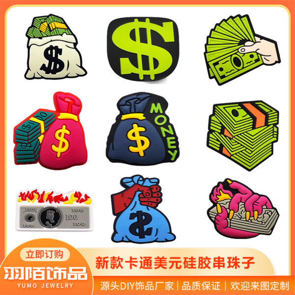 Wholesale 10pcs Cartoon Stop Gesture Pattern Silicone Beads