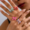Wholesale 1 Piece/4 Piece Set Oil Dropping Bow Ring