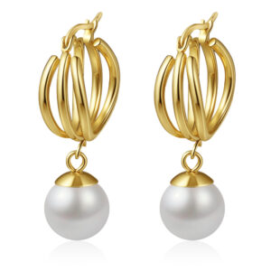 Wholesale Fashionable high-end design pearl pendant earrings