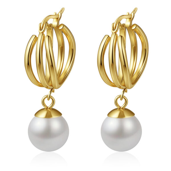 Wholesale Fashionable high-end design pearl pendant earrings
