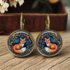 Wholesale Vintage Fox Cat Chicken Time Stone Cute Animal Earrings