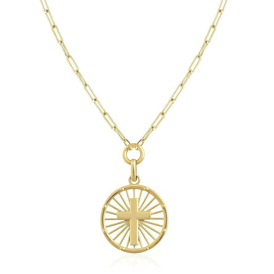 Wholesale Faith Light Luxury Hollow Love Cross Necklace