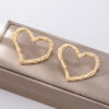 Wholesale Gold metal electroplated heart-shaped earrings