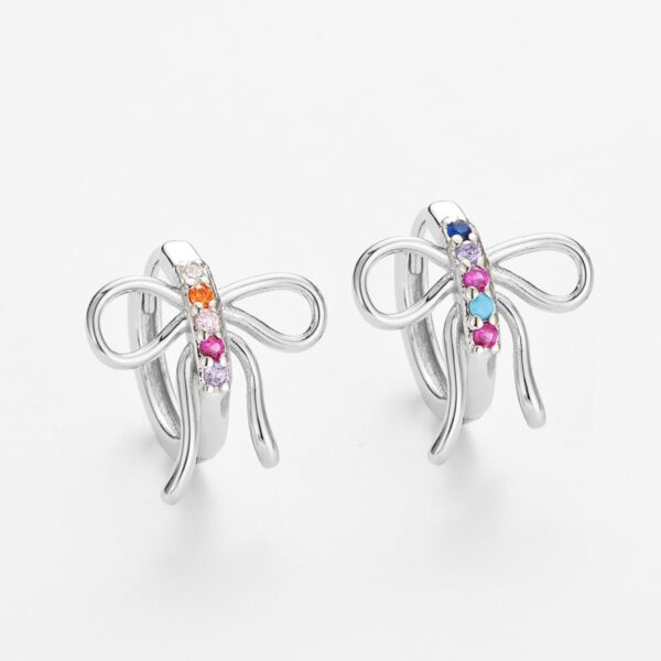 Wholesale Mixed-color zircon bow earrings for women