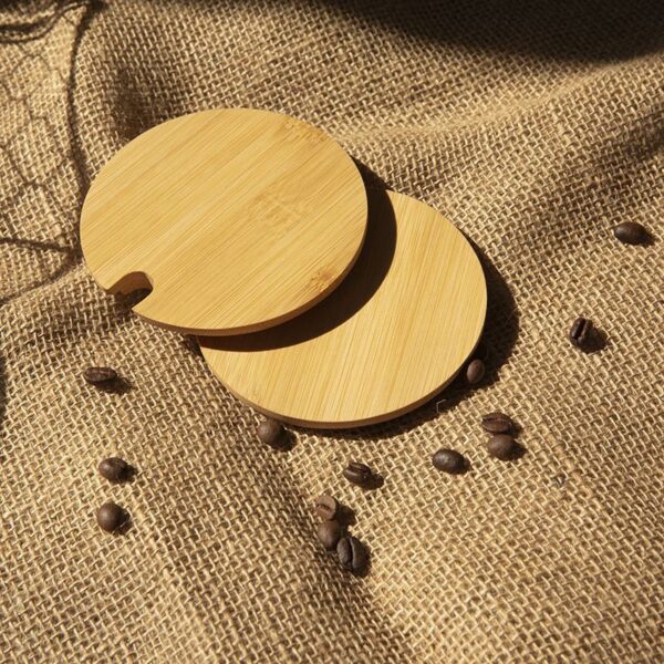 Wholesale Cross-border Cup Lid Bamboo Lid Universal Large Caliber Wooden Mug Breakfast Cup Lid Holed Logo