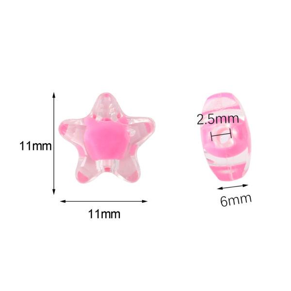 Wholesale 20pcs Transparent Colorfulful Five-Pointed Star Acrylic DIY Beads