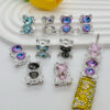 Wholesale 10pcs alloy double-sided teddy bear beads