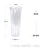 Wholesale Cross-Border New Product Double-Layer Punched 24oz Plastic Cup Flat Lid Acrylic Office Transparent Straw Cup Custom Pattern