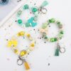 Wholesale silicone bead keychain pendant bag charm bow accessory