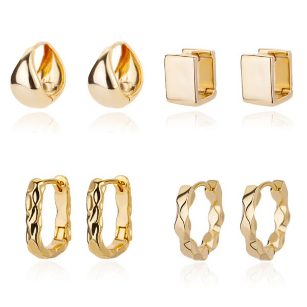 Wholesale Gold Geometric Solid Square Atmospheric Earrings