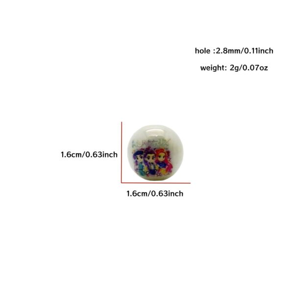 O1CN012hUKPa1HgUnC43m6Z_2216860830787-0-cib Wholesale Acrylic printed cartoon witch hunter gro straight hole round beads DIY TikTok live streaming beaded mobile phone rope jewelry aessories