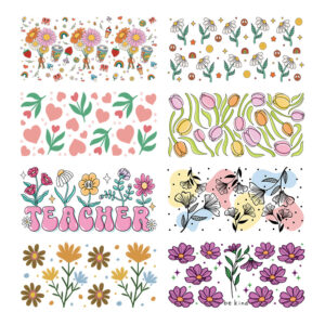 Wholesale Uv Transfer Sticker Glass Cup Crystal Label Crystal Sticker Cross-Border Exclusive for 16oz Glass Cup Special Sticker 23Cmx11Cm