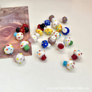 Wholesale Colorful small mushroom-shaped glass beads