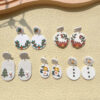 Wholesale Snowman Wreath Cartoon Cute Soft Ceramic Earrings