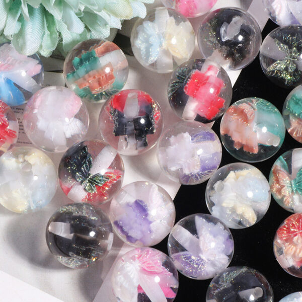 Wholesale High-transparency, color-blocked butterfly-shaped loose beads/acrylic beads