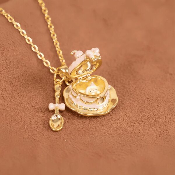 Wholesale cup-shape openable necklace teaspoon design