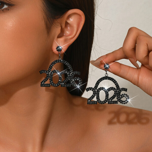Wholesale 2026 Rhinestone Digital Earrings