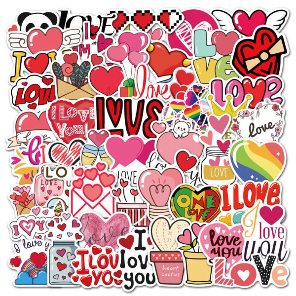 Wholesale 50 pcs Valentine's DayLove Cartoon Stickers