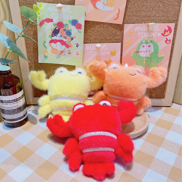 Wholesale Cute crayfish plush marine animals crab keychain