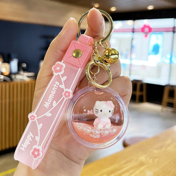Wholesale Exquisite Cute Cat Oil-in-quicksand Children's Schoolbag Keychain OLY Exclusive