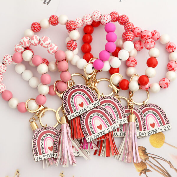 O1CN012meOPO1K1gA4czcOV_4126711104-0-cib Wholesale Valentine's Day Love Wooden Bead Bracelet Keychain