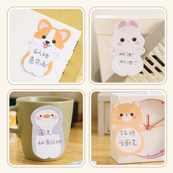Wholesale Cute cartoon animal-shaped post-it notes