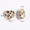 Wholesale Acrylic Colorful Leopard Print Heart Beads DIY Handmade Jewelry Beading Material Accessories
