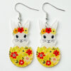Wholesale Easter Cute Rabbit Flower Easter Egg Acrylic Earrings