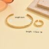 Wholesale Stainless steel Roman numeral gold half open bracelet half open ring