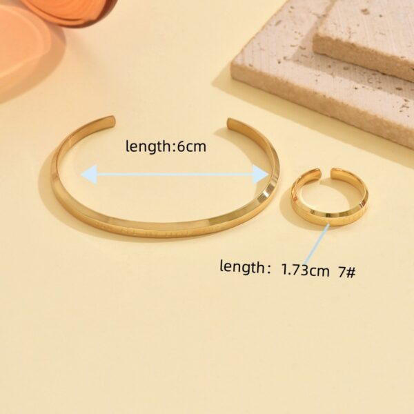 Wholesale Stainless steel Roman numeral gold half open bracelet half open ring