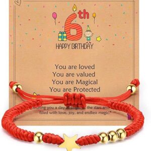 Red braided bracelet + 6st card