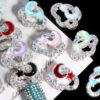 Wholesale 3pcs Fully Diamond Auspicious Cloud Star Moon Beads
