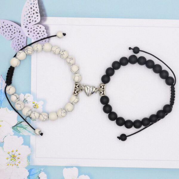 Wholesale Couple Bracelet Suction Stone Pair of Black Red Rope Love Bracelet Valentine's Day Gift