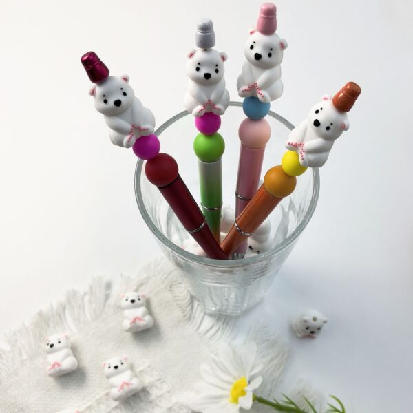 O1CN012u3ryy2FO3hRkNDjx_2216349148869-0-cib Wholesale 10pcs 3DThree-dimensional Silicone Cute Cartoon White Bear DIY Beads