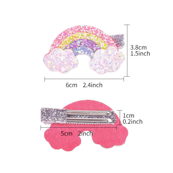 Wholesale Children's Sparkling Powder Ice Cream Bar Rainbow Star Hair Clip