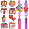 Wholesale Random 100pcs Red Cartoon Valentine's Day Focal Beads