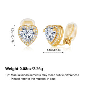 EG240282A copper inlaid zirconium ear clip real gold