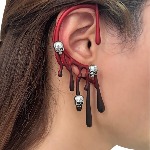 Wholesale Halloween wine red lava auricle earrings