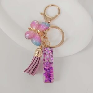 Purple letters-i / Purple letter keychain pendant