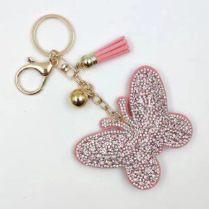 Wholesale Butterfly Creative All-match Bag Pendant Personalized Tassel Keychain Hot Diamond
