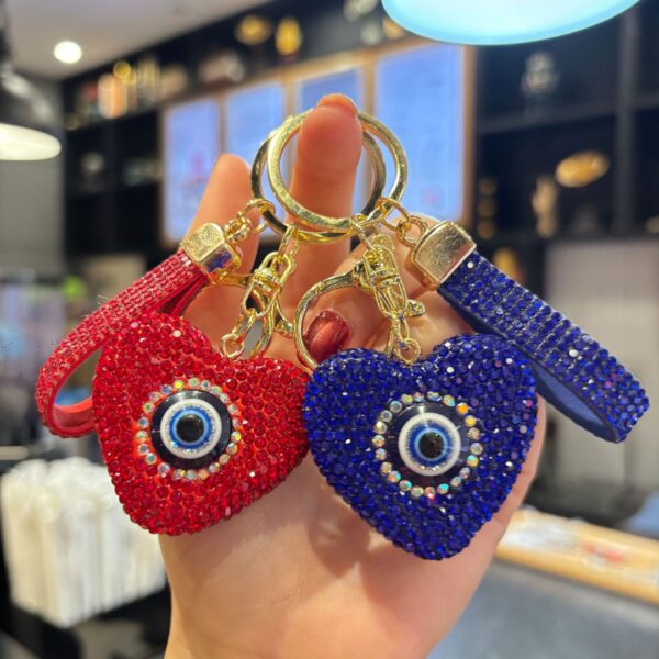 Wholesale Clay Full Rhinestone Heart Keychain