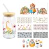 O1CN012zMHDT1aZbOndTv9Z_2215793983344-0-cib Wholesale 10pcs Cartoon Cute Glass Coffee Cup Sticker 16oz Cup UV DTF Wraps