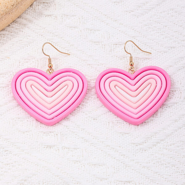 Wholesale Acrylic red gradient heart earrings