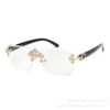 Wholesale Cross studded diamonds frameless Women Sunglasses