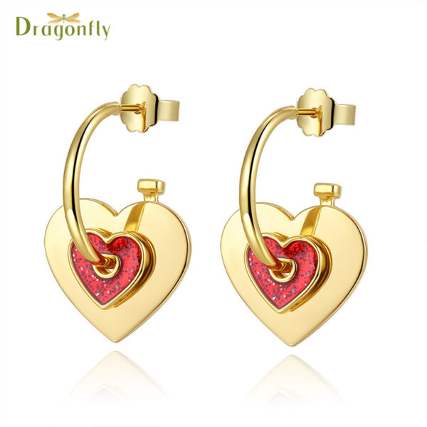 Wholesale Love Pendant Earrings Light Luxury Two Hearts Heart-shaped Earrings